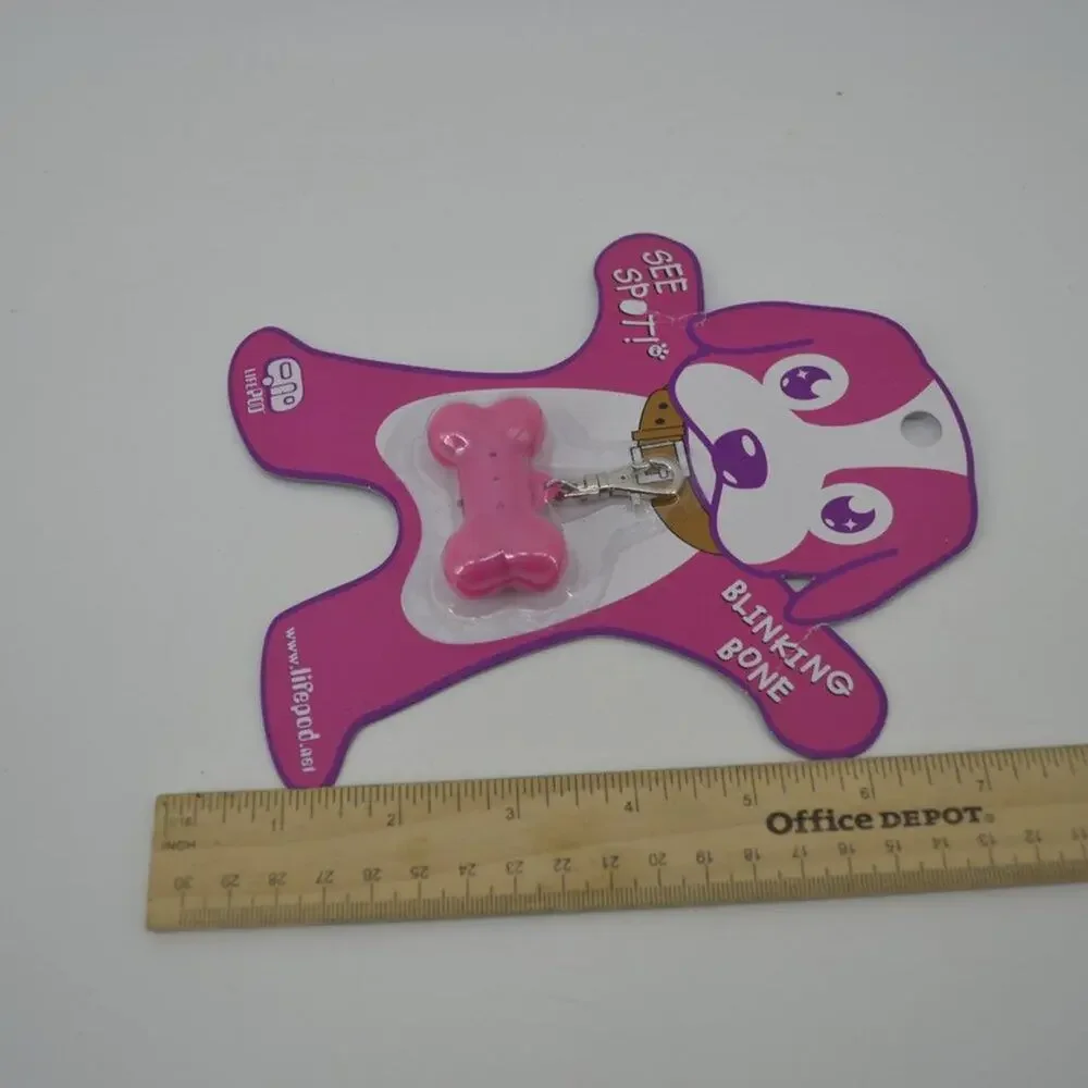 See Spot! Blinking Bone Barbie Pink Dog Pet Accessory for collar